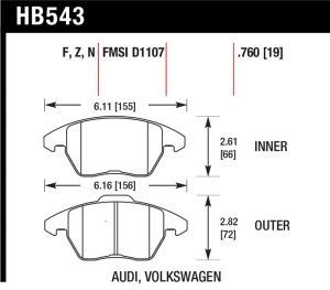 Audi A3 Brake Pads - Front - Hawk Performance - HPS 5.0 - `06-`09